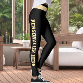 Leggings Personalized Black Beige Custom Made Pet Cat Lover