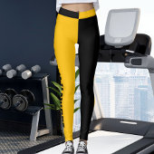 Leggings Personalized Black Yellow Orange Stripes Yoga Gift