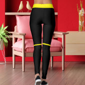 Leggings Personalized Bright Yellow Black Stripes Cat Names