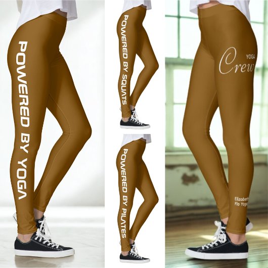 Leggings Personalized Brown Pilates Yoga Workout Gym