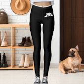 Leggings Personalized Cute Cat Pet Black White Stripes Gift