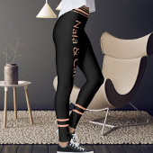 Leggings Personalized Pet Cat Mom Name Peach Black Stripes