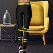 Leggings Personalized Pet Cat Mom Name Yellow Black Striped