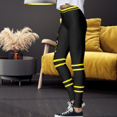 Leggings Personalized Pet Cat Mom Name Yellow Black Striped