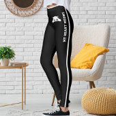 Leggings Personalized Pet Cat Mom Quote Black White Stripes