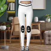 Leggings Personalized Pet Mama Black White Striped Stylish