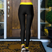 Leggings Personalized Pet Mom Cute Black And Yellow Stripes