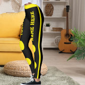 Leggings Personalized Pet Mom Stylish Yellow Black Stripes