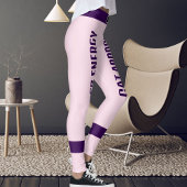 Leggings Personalized Pink Purple 67th Birthday Cat Mom