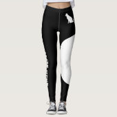 Leggings Personalized Text Pet Black And White Cute Cat Mom (Devant)