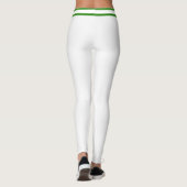 Leggings Personalized White And Lime Stripes Custom Text (Dos)