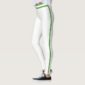 Leggings Personalized White And Lime Stripes Custom Text (Gauche)