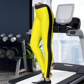 Leggings Personalized Yellow And Black Stripes Custom Made