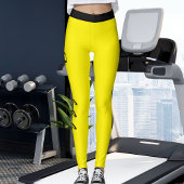 Leggings Personalized Yellow And Black Stripes Custom Made