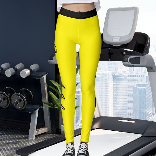 Leggings Personalized Yellow And Black Stripes Custom Made