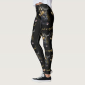 Leggings Personnalisable Halloween Chat Noir Magique (Gauche)