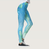 Leggings Personnalisation Bleu Vert Blanc Moderne Abstrait (Droite)
