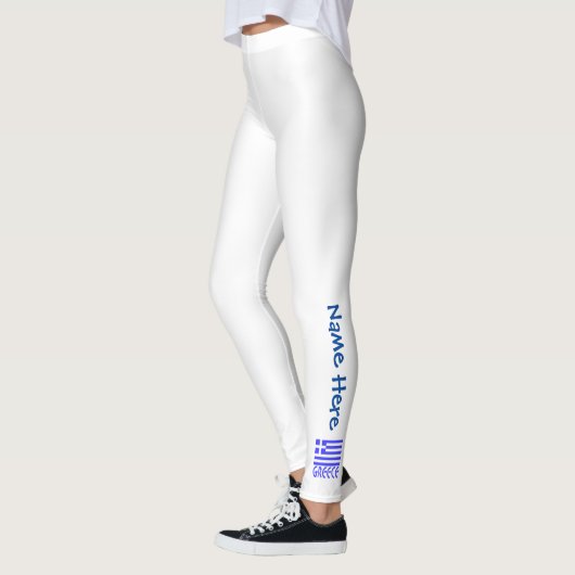 Leggings Personnalisation bleue de la Grèce et du drapeau g (Gauche)