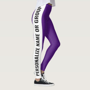 Leggings Personnalisé Blanc Et Royal Purple tendance girly
