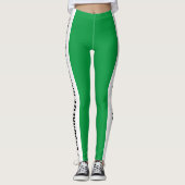 Leggings Personnalisé Blanc et vert tendance girly (Devant)