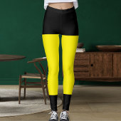 Leggings Personnalisé Bright Yellow Black Stlish Nom de l'a
