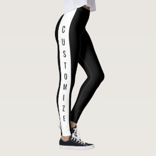 Leggings Personnalisé Fabriqué Sur Mesure Élégant Noir