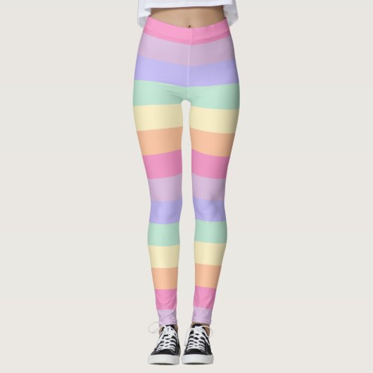 Leggings Personnalisé Rose Jaune Bleu Vert Purple Femmes (Devant)