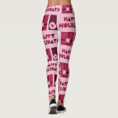 Leggings Personnalisé rose rouge foncé rouge à marque rouge (Dos)