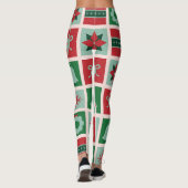 Leggings Personnalisé rouge et vert géométrique à Noël (Dos)