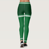 Leggings Personnalisé vert foncé & blanc mignon (Dos)
