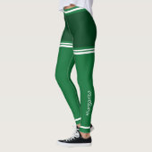 Leggings Personnalisé vert foncé & blanc mignon (Gauche)