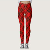 Leggings Personnaliser Bright Elegant rouge Noël tartan (Devant)