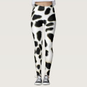 Leggings Personnaliser fourrure dalmate Texture noir et bla (Devant)