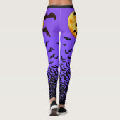 Leggings Personnaliser Halloween Pleine lune chauves-souris (Dos)