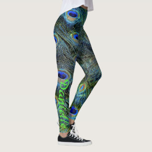 Leggings Personnaliser Peacock Feathers élégant unique