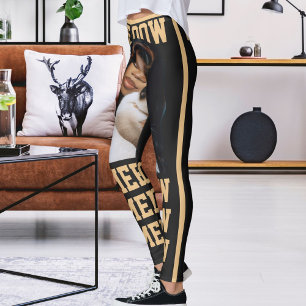 Leggings Personnaliser Pet Chat Maman Amour Charcoal Peach 