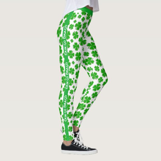 Leggings Personnaliser : St Patrick's Erin go Bragh Shamroc (Droite)