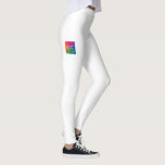 Leggings personnalisés Ajoutez votre logo de socié<br><div class="desc">Ajoutez Votre Nom De Texte Logo Moderne Élégant Modèle Leggings Blancs.</div>