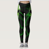 leggings personnalisés aliens verts (Devant)