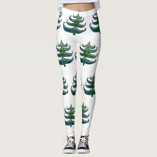 Leggings personnalisés Arbres de Noël (Devant)