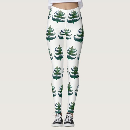 Leggings personnalisés Arbres de Noël (Devant)