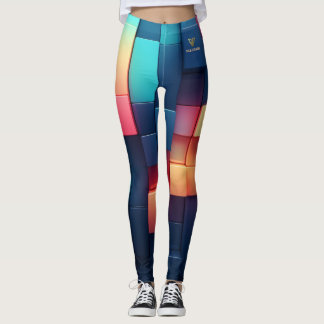 Leggings personnalisés de géométrie néon