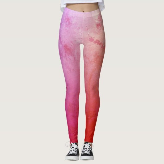 Leggings personnalisés d'humeur rose (Devant)