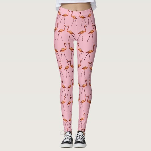 Leggings personnalisés Flamant rose rose (Devant)