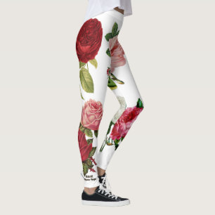 Leggings personnalisés floraux et blancs