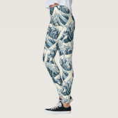 Leggings personnalisés - La vague de Hokusai (Gauche)