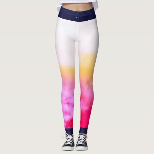 Leggings personnalisés SKI DE NUIT ET DAYBREAK (Devant)