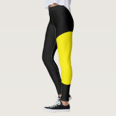 Leggings Pet Cat Mom Name Black Yellow Fun Customized Text (Gauche)