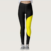 Leggings Pet Cat Mom Name Black Yellow Fun Customized Text (Devant)