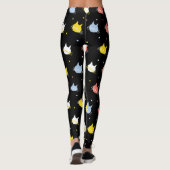 Leggings Pet Lover Black Red Yellow  Kittens Cats Patterns (Dos)